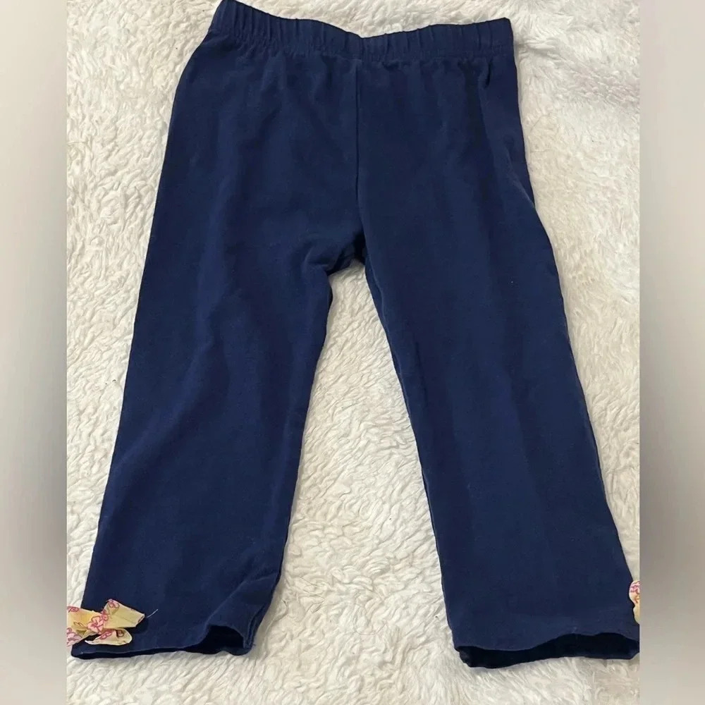 Little Las 2 piece Fancy set blouse and pants Yellow/Blue with Daisy Ruffles - Picture 12 of 15